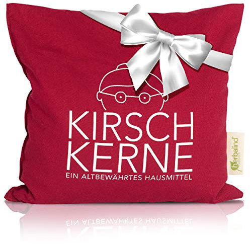 NEU Limited Edition HERBALIND Kirschkernkissen Omas Kirschkerne Kirschkern-Füllung - Körnerkissen Größe 24 x 25 cm Wärmekissen Mikrowelle - Bezug aus 100% Baumwolle - in rot