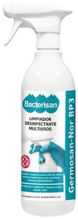 BACTERISAN Germosan Nor BP3, Desinfectante Multiusos Triple Acción, Elimina El 99,95 De Virus, Gérmenes Y Bacterias De Todo Tipo De Objetos Superficies Y Textiles, 750ml