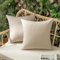 Woaboy 2 Piezas Aire Libre Funda de Cojines Impermeable Funda de Almohada Exterior Suave Cojín Suave Decorativos Decoracion Moderna para Jardín Sofá Silla Balcones Camping 40x40cm Crema