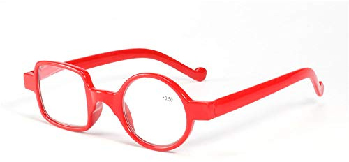 XWGlory Brillen Für ältere Retro Leopard Asymmetrische Runde Quadratische Lesebrille Frauen Männer Presbyopie