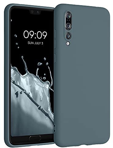 kwmobile Hülle für Huawei P20 Pro TPU Case - Handyhülle unterstützt kabelloses Laden, Flexible Schutzhülle, gummiertes Cover in Dunkler Schiefer