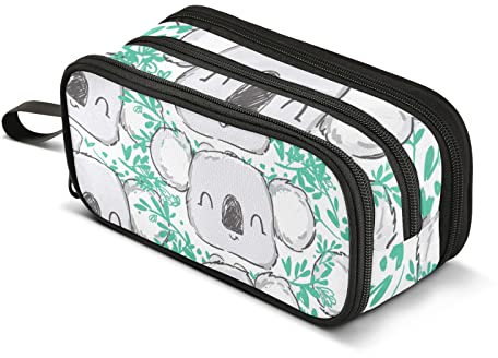Koala Federmäppchen, großes Federmäppchen, tragbar, für Büro, Schreibwaren, Make-up-Tasche für Mittelschule, Studenten, mehrfarbig, Einheitsgröße, Taschen-Organizer