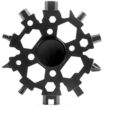 18-in-1 Snowflake Multi Tool,Incredible Tool,Snowflake Multitool Wrench 23-in-1 Snowflake Multi Tool With Bottle Opener Flat Cross Screwdriver Stainless Steel Gift (Color : Black) ( Color : Black )
