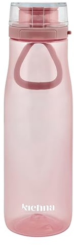 Kichna The Quencher Sports Drinks Water Bottle 700ml | Reusable BPA-free Plastic Water Bottle with Carry Loop & Side Lock | Leak Proof Flip Lid for Gym, Hiking & Yoga | Color Blush Pink