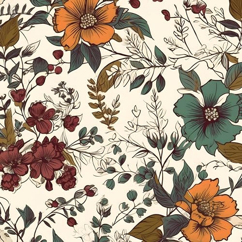 Danodoi Yellow Floral Wallpaper Peel and Stick Vinyl Wallpaper Stick and Peel Colorful Contact Paper for Cabinets Waterproof Self Adhesive Wall Paper for Kitchen Countertop Wall 17.5 x 118