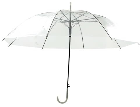 TERRE JARDIN Parapluie Blanc Transparent - Ø 90 CM