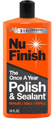 Nu Finish - Polish and sealant once a year, car polish and paint sealer with 3-in-1 ceramic technology to repair, seal and repel - 16 fl oz bottle