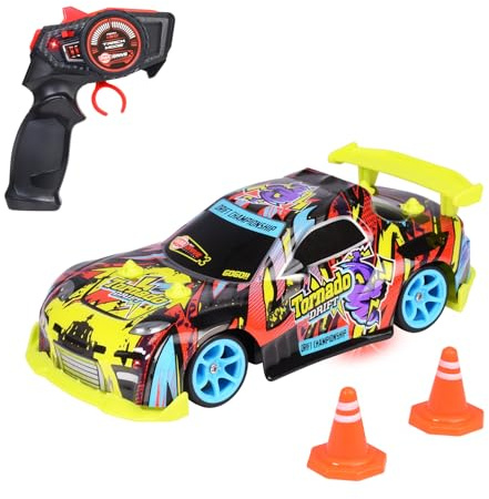 Dickie Toys 201104007 - Tornado Drift Radiostyrd Bil, 22 cm - Radiostyrd bil med Driftfunktion & Fyrhjulsdrift, 2,4 GHz, USB-Laddning, Max Hastighet: 10 km/h, 1:24, 22 cm, Från 6 år