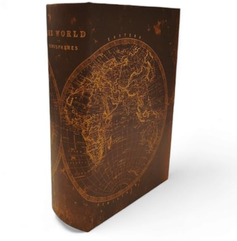FTWDesign Große Aufbewahrungsbox Bücherbox aus Papier in Braun/Gold