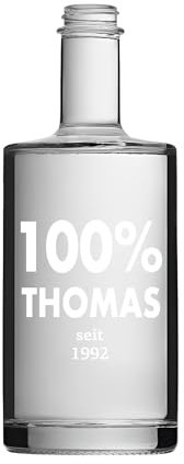 cutful Personalisierte Flasche 500 ml mit Gravur - Spirituosen Flasche zum Befüllen - Geschenkidee für Männer Personalisiert - Personalisiertes Geschenk Hochwertig (Motiv: 100%)