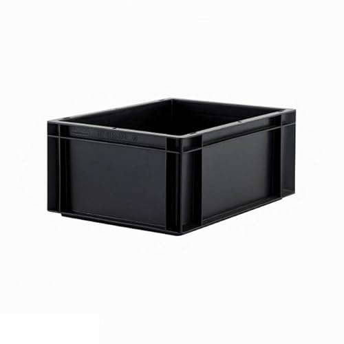 BiGDUG Essentials Recycled Euro Stacking Box - Black Storage Box - 174h x 300w x 400d mm - 19 Litre