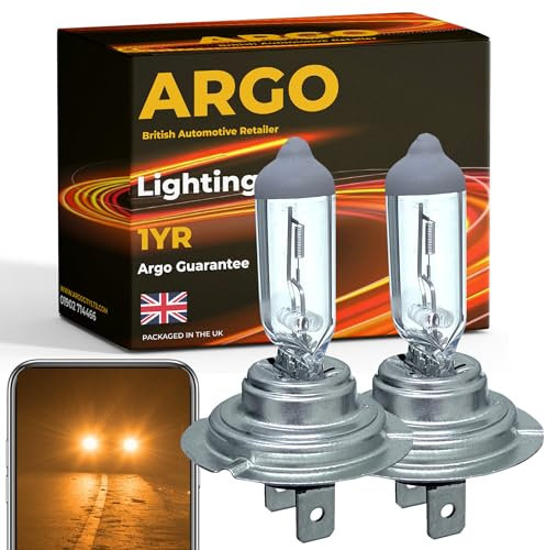 Argo H7 Headlight Bulb 100w Halogen 2500k 12v H7 477 Car Headlight Bulb High Low Dipped Main Beam Headlamp Bright Upgrade Fog Car Light Bulbs 499 PX26D Headlight Bulbs