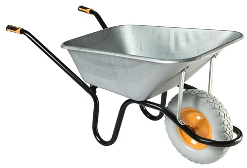 Haemmerlin 305021001 Aktiv Excellium 120 Schubkarre (verzinkte Mulde, 120 Liter Füllmenge, pannensicheres Rad, 250 kg Tragkraft Kippbügel)