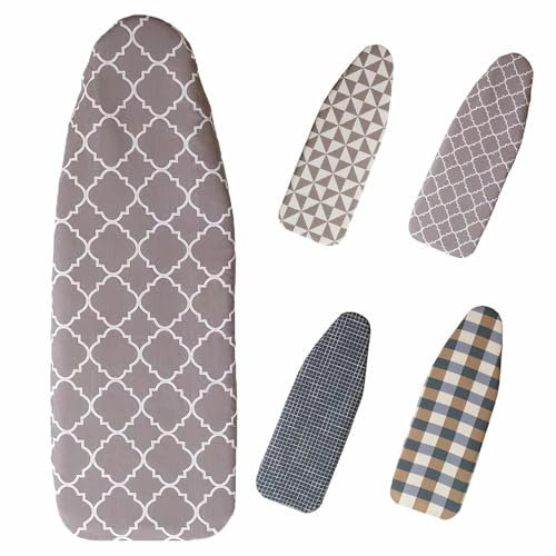 YCBTPS 90x30 cm Bügeltischbezug Bügelbrettbezug Mit Kordelzug, Bügelbrett-Abdeckung Mit Wärmereflexion Verstellbarer Bügelbezug Aus Baumwolle(Grid,36x12in)