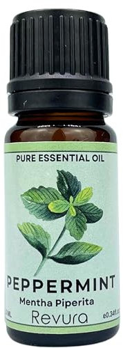 Revura Peppermint Essential Oil 10ml | Natural Repellent for Spiders, Mice & Insects | Headache Relief, Hair & Skin Care | Cruelty-Free, Vegan, UK Made | Great for Bath, Diffuser & Candles