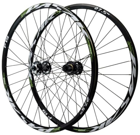 GEIRONV MTB Fahrrad Laufradsatz, Schnellspanner 26 27,5 29 Zoll Fahrrad Vorder Und Hinterrad 4 Lager 32H Nabe Aluminiumlegierungsfelge 7/8/9/10/11/12 Geschwindigkeit(Front Rear Wheels,27.5inch)