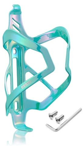 Corki Cycles Heavy Duty Bike Water Bottle Holder, Lightweight Aluminum Cage Shockproof Design for Road Mountain Gravel Bikes, Holds 18-30 oz, 1-Pack Colorful Aqua