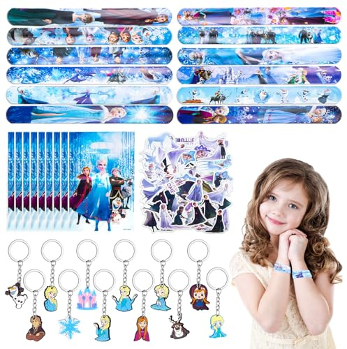 yumcute Kindergeburtstag Mitgebsel Set 84PCS Theme Party Mitgebsel mit Schnapparmband Aufkleber Schlüsselanhänger Geschenktüten, Party Geschenke für Jungen und Mädchen