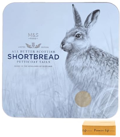 All Butter Scottish Shortbread Limited Edition Petticoat Tails Bunny Tin M&S, 360g, In Premier Life Store Box