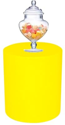 Kloris Runde Säule Sweet Table Höhe 40 cm Durchmesser 35 cm Farbe Gelb Made in Italy