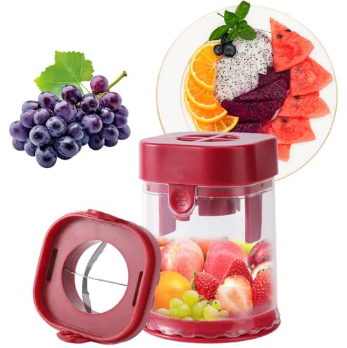 Lyreh Piccolo Tagliafrutta, Tagliapasta per Fragole Uva in ABS Alta Qualità e Acciaio Inossidabile Affettatrice per Frutta Verdura Utensili Cucina Pratici