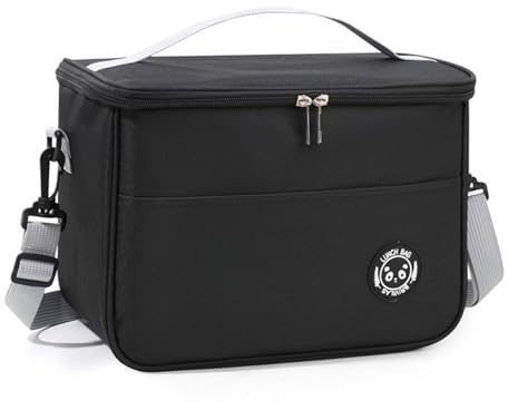 Lisoviom 12.7L Family Picnic Cooler Thermal Lunch Cooling Bag for Work Beach Picnic Camping Keep Food Warm or Cold Insulated Cooling Bag for Camping,BBQ,Family,Car and Outdoor Activities （Black）