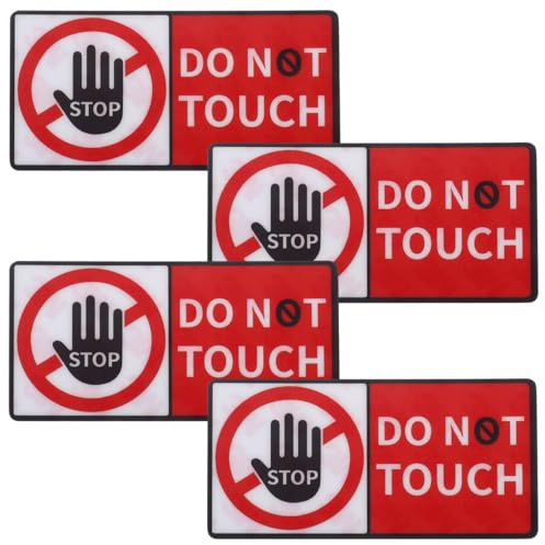 Alipis 4 hojas Don'T Touch pegatinas de advertencia Don'T Touch Don'T Touch pegatinas de advertencia Don'T Touch cartel Please Do Not Touch cartel