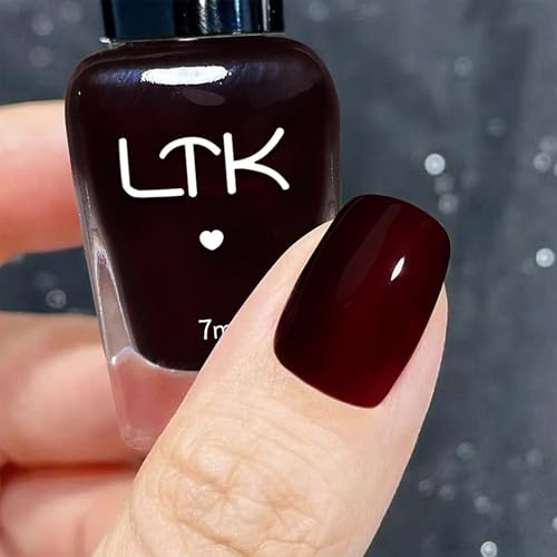 Dark Red Nail Polish - Burgundy Nail Polish Quick Dry - High Glossy & Fast Drying Maroon nail polish - Vegan, Non Toxic, Natural Nail Varnish Red, No Need Curing
