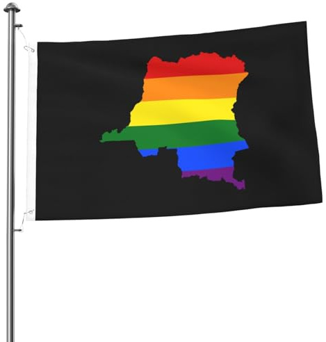 Bandiera LGBT della Repubblica Democratica del Congo, bandiera per esterni, 2x3 piedi, bifacciale, resistente, per casa, cortile, festival, decorazione da giardino, bandiera di benvenuto.