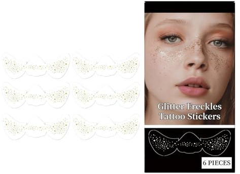 De Cara Con Brillo | Parches De Maquillaje Facial | Adhesivos Duraderos y Naturales para Uso Diario, Disfraces, Teatro y Festivales