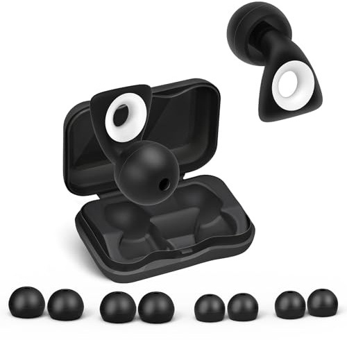 Alyvisun Tapones Oídos Ruido para Dormir de Silicona, Reutilizables Tapones para Dormir Sin Ruido para Dormir, Viajar, Estudiar y Trabajar (S/L)