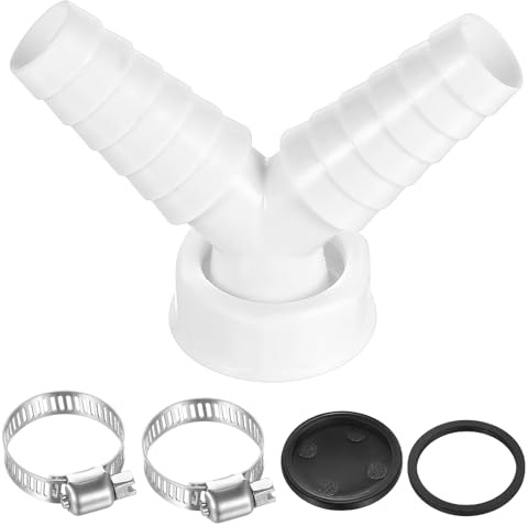 LIMEOW 1 Pz Raccordo Scarico Lavatrice, Scarico Lavatrice a Muro, Scarico Doppio Lavatrice, Scarico Lavatrice Design a Y, Tubo da 1 con Raccordo di Ingresso per Tubo da 19-24 mm, Uscita DN 25