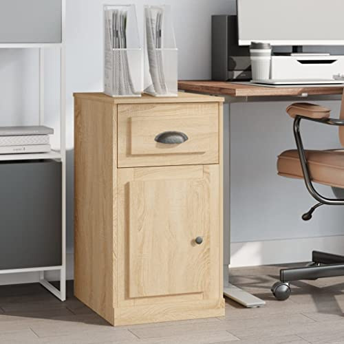 Mandloder Mobile con cassetto in rovere Sonoma, 40 x 50 x 75 cm, in legno, multiuso, per soggiorno, ufficio, camera da letto, pratico spazio
