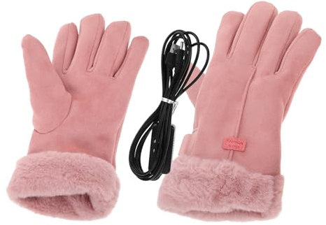 DECOMELODY Guanti Termici da Donna Impermeabili in Tessuto e Pile Corallo Resistenza al Freddo per Bicicletta e Lavoro All'aperto Colore Rosa