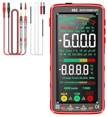 681/682/683 Pro 6000 Count Multimetro digitale ricaricabile Tester di tensione senza contatto Misuratore di corrente Strumento di misurazione elettrica(682 black pro)