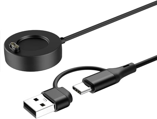 TiMOVO 2-in-1 Charger Dock Compatible with Garmin Watch, Black | 3.3ft Type-C Charging Cord for Vivoactive 6/5/4/3, Fenix 8/7/6/5, Venu 4/3/3S, Forerunner 935/245/945