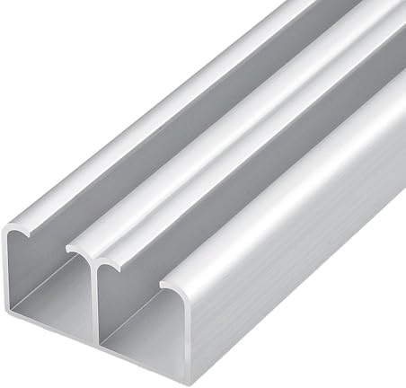 Kit binario per porte scorrevoli in alluminio resistente, per porte doppie, set completo di hardware per porte tascabili, armadi, armadi e porte in vetro, sistema scorrevole
