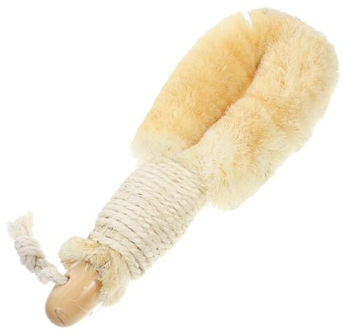 SOIMISS Cepillo de Ducha Exfoliante Corporal con Mango de Madera Cepillo para Baño Resistente y Natural de Fibra de Agave Limpieza Profunda para Todo el Cuerpo Uso Seco y Húmedo