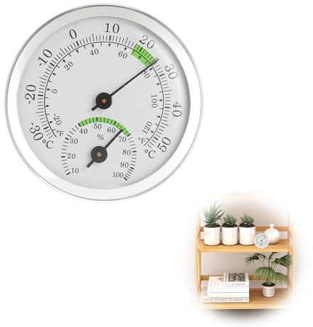 TLDBATICE hygrometer analog termometer analog termohygrometer rumstermometer luftfuktighetsmätare inomhus, miniklimatmätare 58 mm för vardagsrum kontor växthus