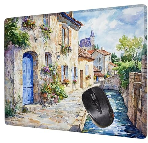 Alfombrilla Ratón Marrón Mouse Pad Paisaje Alfombrilla Escritorio, 40x30x0.3cm Tapete Rato, con Base de Goma Antideslizante, Mejora la precisión Velocidad Pequeña Mousepad Portátil para Gaming H0-461
