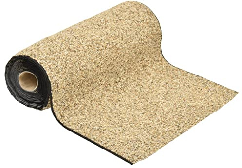 sephironlbb Stenfolie natursand 500 x 40 cm PP-fleece med dricksvattensäkert lim, 4,5 mm tjocklek, för dammtillbehör, bäckning, vattenspel, trädgård, terrass och fontändekoration