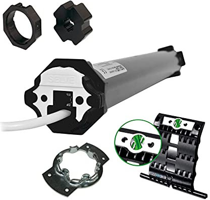 Selve® SP 2/10 hochwertiger Rolladenmotor inkl. Einbruchschutz durch patentierte SecuBlock®, Motorlager, Anschlusskabel und SW 60 Adapter/Mitnehmer. (SP 2/10 mit 2 St. SecuBlock)