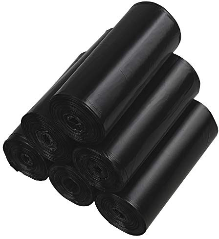 Qshape 10 Liter Müllbeutel Mülltüten Abfallsäcke Mülltüte Schwarz, 6 Rollen, 25 Beutel pro Rolle