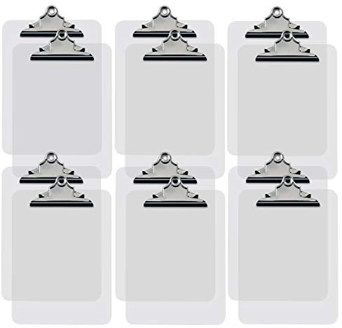 Better Office Products Clear Plastic Clipboards, 12 Pack, Durable, 12.5 x 9 Inch, Standard Metal Clip, Transparent, See-Through Clear, Set of 12
