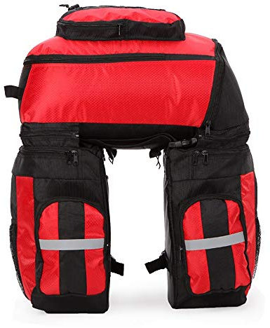 Fahrradtasche Abnehmbare Multifunktions-MTB-Fahrradkoffer mit großem Fassungsvermögen 3-in-1-Fahrrad-Rücksitzkoffer mit Regenschutz Geeignet for Fernreisen und die meisten Fahrräder Fahrrad Bhelf Satt