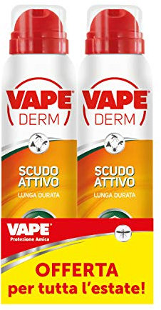 Vape Derm Scudo Attivo Spray Repellente Multi Insetto, 2 x 100g