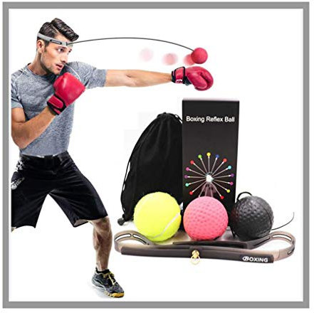 Boxtraining Ball, Box-Reflex-Ball, Reflex Fightball Speedball, 3 Schwierigkeitsgrad Punch Boxing Ball Mit Kopfband,Für Boxtraining Trainingsgerät Leistungssteigerung Im Boxen für Boxtraining Zuhause