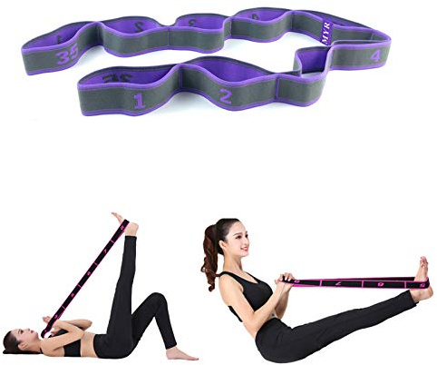 Bandes de Boucle d'exercice Bandes Latines Extensibles 15-20 kg Bandes élastiques de Yoga Pilates Résistance Fitness de Formation de Danse élastique Gymnastique (105cm Purple)