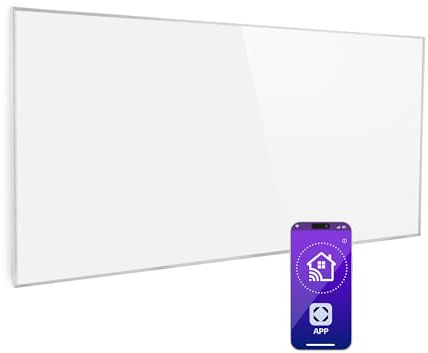 Klarstein Radiateur Infrarouge Mural Intelligent, Chauffage Infrarouge 720W, Panneau Chauffant Infrarouge, APP Mobile, Radiateur Electrique Extra Plat, Salle de Bain, Sans CO2, Faible Conso d'Energie