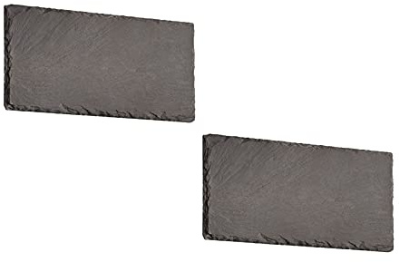 Flache Wandleuchten 2er SET aus schwarzem Schiefer, Breite 25cm